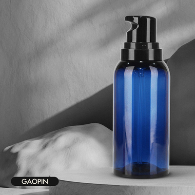Empacotamento azul luxuoso da loção do corpo do PCR da garrafa 130ml do champô e do condicionador