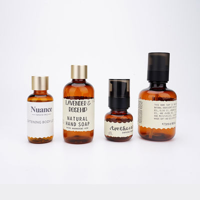 Garrafas plásticas cosméticas Amber Skincare Packaging 40ml 50ml 100ml 150ml 200ml 500ml