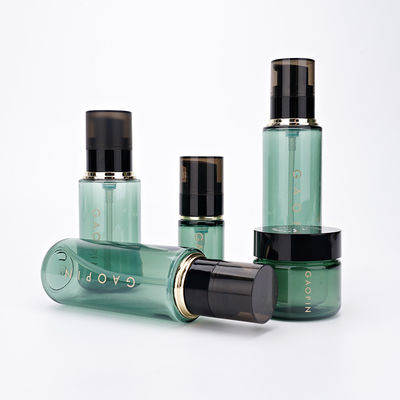 garrafas plásticas cosméticas de Skincare do frasco da bomba e do creme 30g do preto de 30ml 90ml 110ml 130ml
