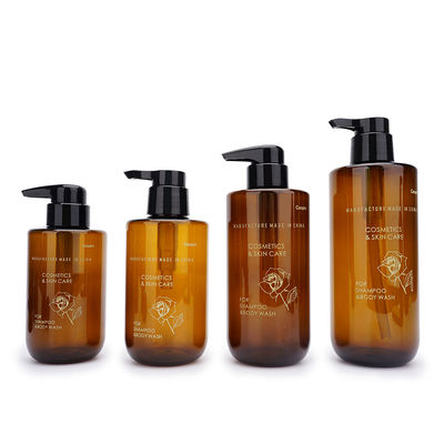 300ml 400ml 500ml 600ml em volta das garrafas de Amber Shampoo Conditioner Plastic Shampoo