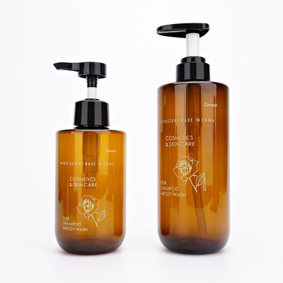300ml 400ml 500ml 600ml em volta das garrafas de Amber Shampoo Conditioner Plastic Shampoo