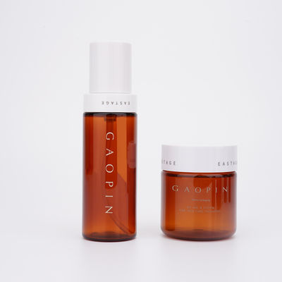 Garrafa da loção do tonalizador do ANIMAL DE ESTIMAÇÃO do GV Amber Cosmetic Plastic Bottles 100ml 80ml com bomba