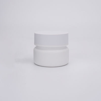 frasco plástico branco do círculo de 50ml PETG, frasco cosmético do creme de cara
