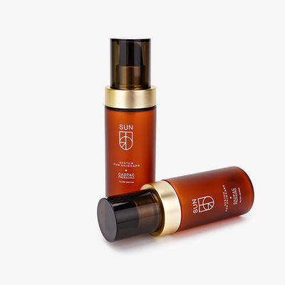 A bomba de imprensa plástica 100ml do frasco do ANIMAL DE ESTIMAÇÃO ambarino engarrafa a garrafa plástica cosmética da loção