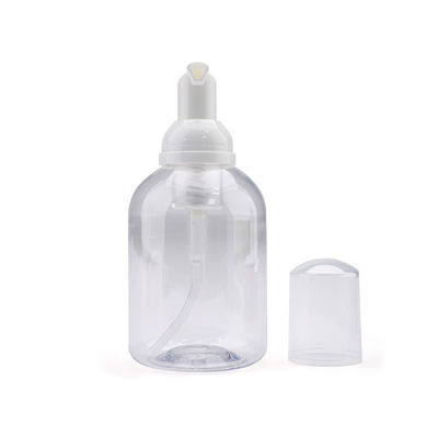 O OEM redondo do ANIMAL DE ESTIMAÇÃO da garrafa cosmética da bomba da espuma 200ml plástica aceitou