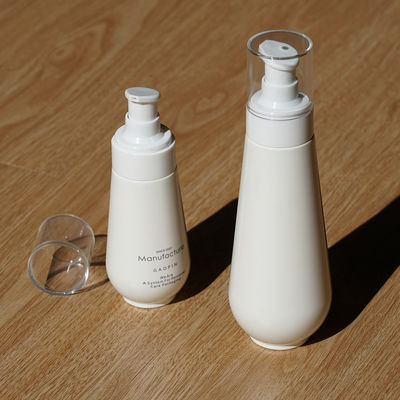 Grupo de creme branco da garrafa da garrafa plástica cosmética PETG Skincare da loção de 100ml 150ml