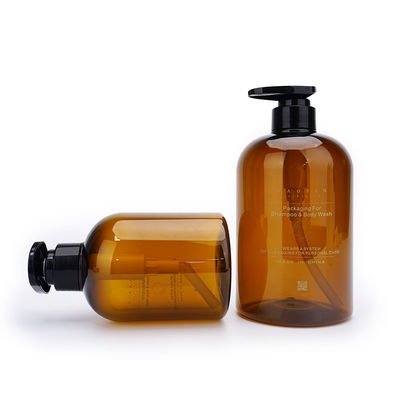 Garrafa vazia da lavagem plástica da mão de Amber Pump Bottles 400ML 760ML