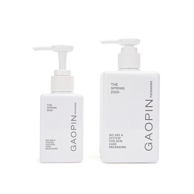 A lavagem quadrada do corpo do champô engarrafa as garrafas brancas do champô 280ml com bomba