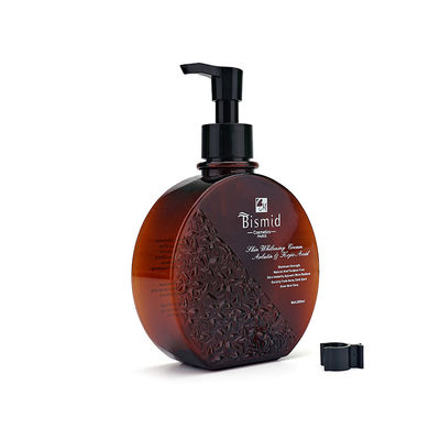 empacotamento do cuidado de 250ml Brown PETG Amber Pump Bottles For Skin