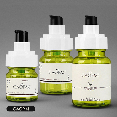 da garrafa plástica da loção do verde de 40ml 50ml 130ml grupo de empacotamento cosmético luxuoso