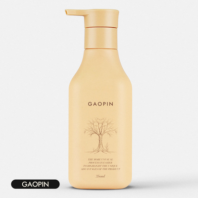o champô 350ml plástico engarrafa o cosmético da loção que empacota com bomba do ouro