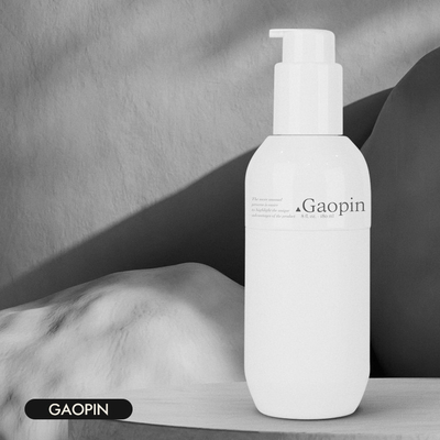 o champô 6.087oz plástico engarrafa o carimbo quente da luva de alumínio